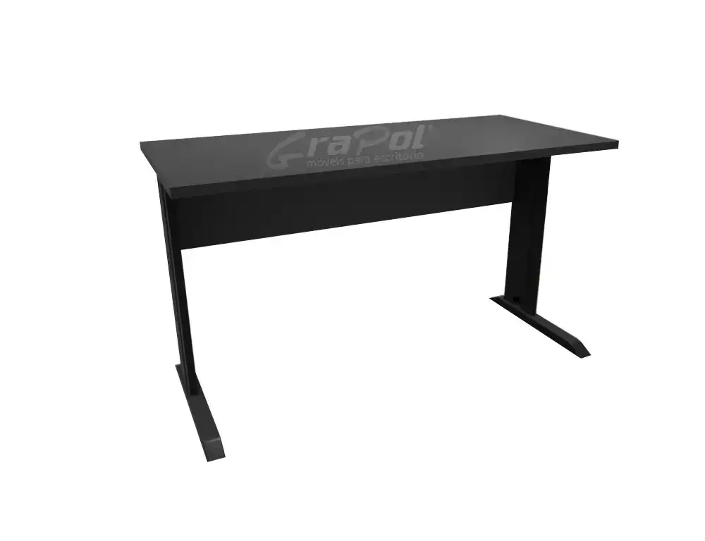 MESA DE TRABALHO PÉ METAL 1300mm x 735mm x 600mm - 25mm - Linha M-office - Móveis Motiva