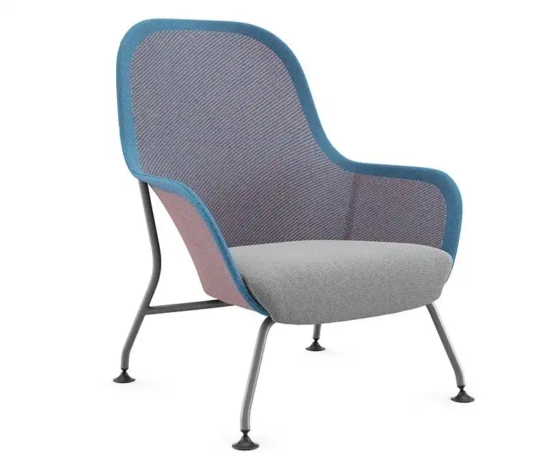 Poltrona Espera 36300 - Tela Mimic - Estrutura Colorida  - Linha Raya - Cadeiras Cavaletti 