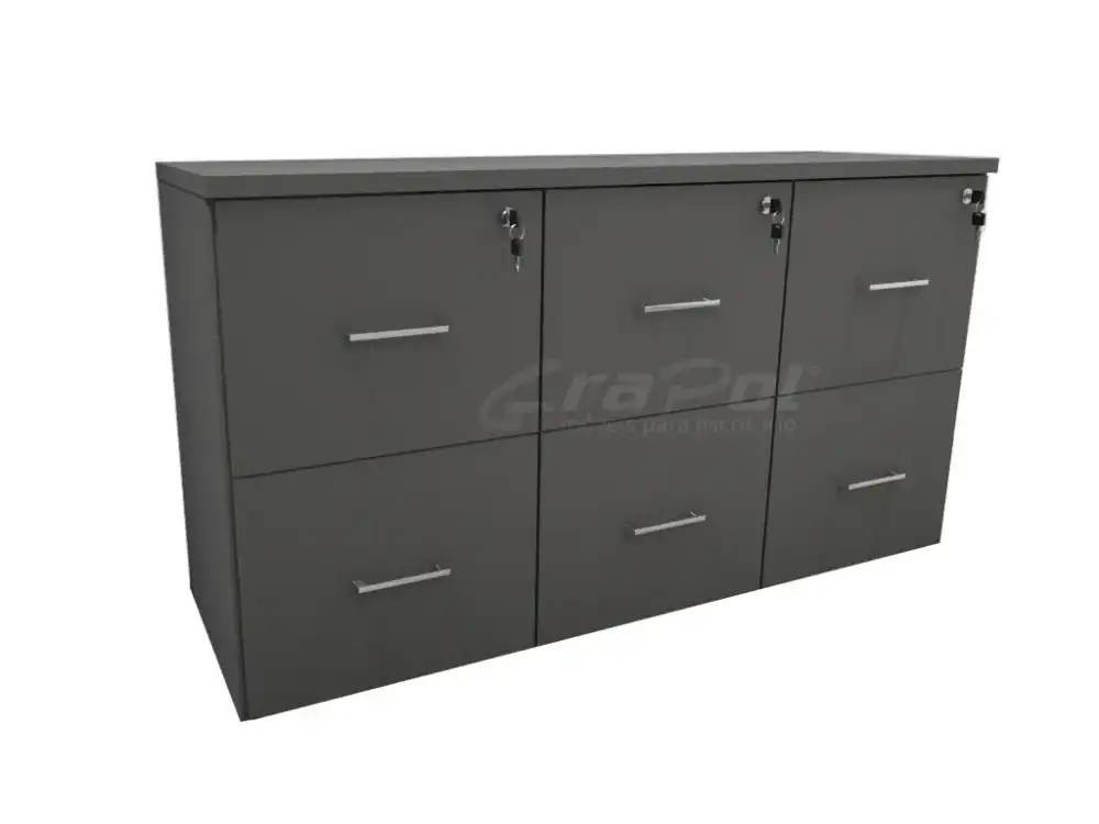 ARMÁRIO BAIXO 06 GAVETÕES L 1350mm x A 735mm x P 450mm - M-OFFICE - MÓVEIS MOTIVA