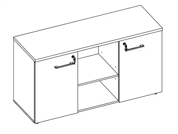 ARMÁRIO BAIXO 02 PORTAS E 02 NICHOS L 1300mm x A 735mm x P 450mm - M-OFFICE - MÓVEIS MOTIVA