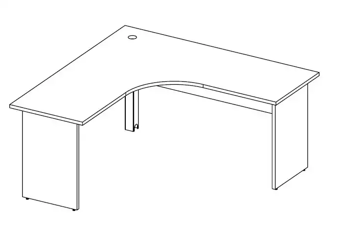 ESTAÇÃO DE TRABALHO PÉ PAINEL - 1600/1600mm x 735mm x  600mm  - 25mm - Linha M-office - Móveis Motiva