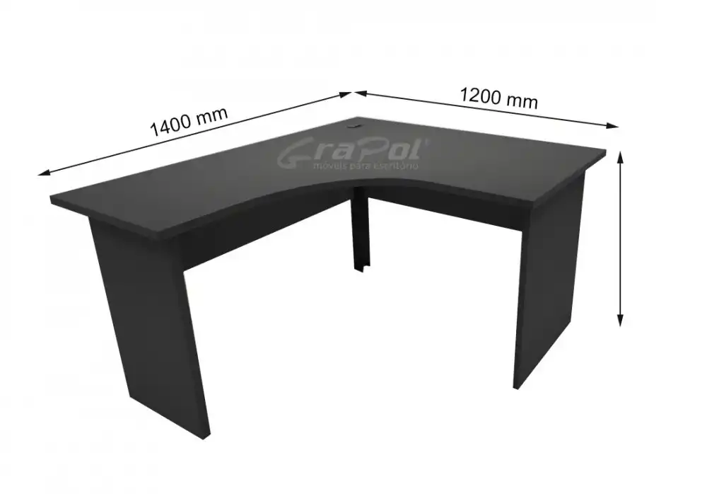 ESTAÇÃO DE TRABALHO PÉ PAINEL - 1200/1400mm x 735mm x  600mm  - 25mm - Linha M-office - Móveis Motiva