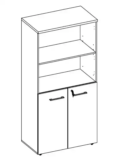 ARMÁRIO DINÂMICO ALTO 02 PORTAS e 02 NICHOS - PRATELEIRAS 15mm - L 800mm x A 1670mm x P 450mm - M-OFFICE - MÓVEIS MOTIVA