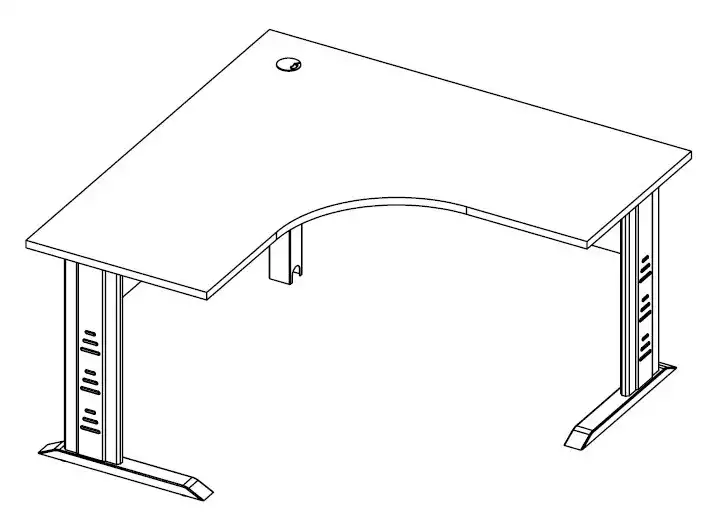 ESTAÇÃO DE TRABALHO PÉ METAL 1200/1400mm x 735mm x 600mm - 25mm - Linha M-office - Móveis Motiva
