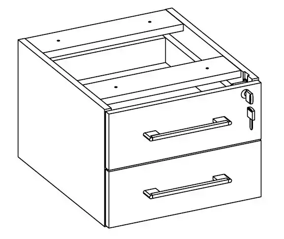 GAVETEIRO SUSPENSO 02 GAVETAS - L 350mm x A 260mm x P 375mm - M-OFFICE - MÓVEIS MOTIVA