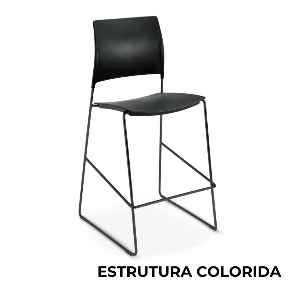 Banqueta / Banco - com encosto 34020 A - Estrutura Colorida - Linha Go -  Cavaletti