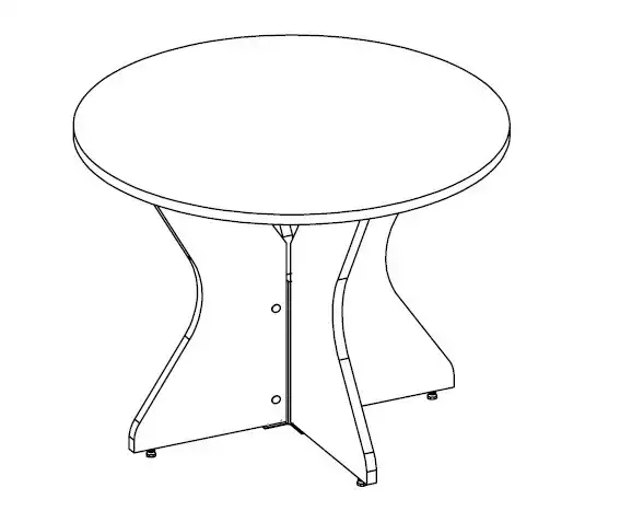 MESA REUNIÃO PÉS CURVOS 1200mm x 750mm x 1200mm - 25mm - Linha M-office - Móveis Motiva