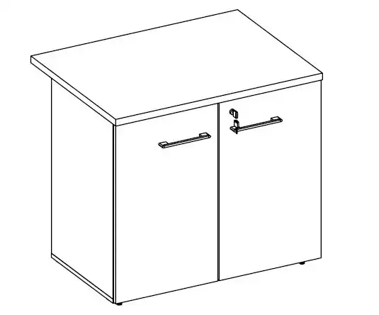 ARMÁRIO BAIXO 02 PORTAS - L 800mm x A 735mm x P 450/600mm PROFUNDIDADE DO TAMPO 600MM - M-OFFICE - MÓVEIS MOTIVA