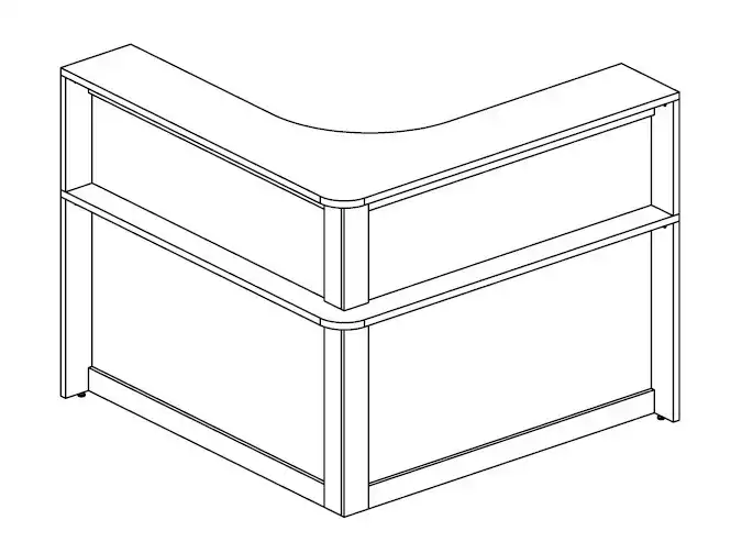 BALCÃO ATENDIMENTO CURVO - Largura 1200/1200mm - 25mm - Linha M-office - Móveis Motiva