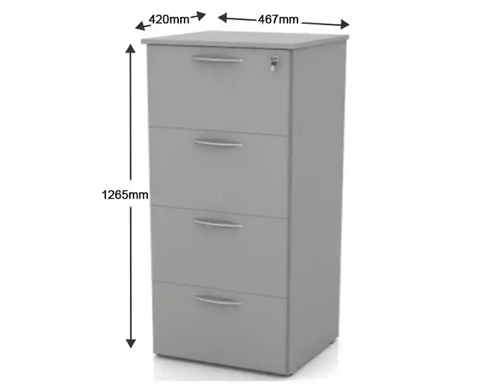 Arquivo 4 Gavetas 15mm - 467mm x 420mm x 1265mm