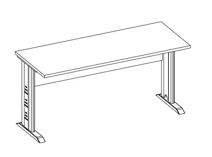 MESA DE TRABALHO PÉ METAL 1500mm x 735mm x 800mm - 25mm - Linha M-office - Móveis Motiva