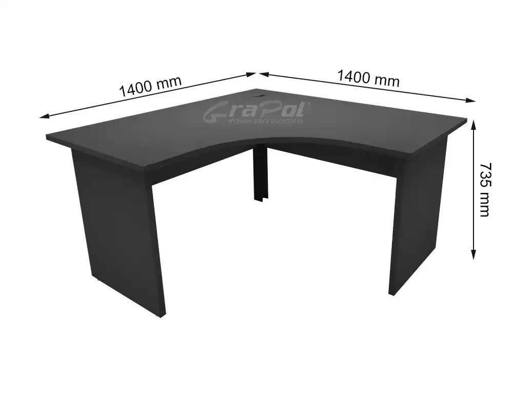 ESTAÇÃO DE TRABALHO PÉ PAINEL - 1400/1400mm x 735mm x  600mm  - 25mm - Linha M-office - Móveis Motiva