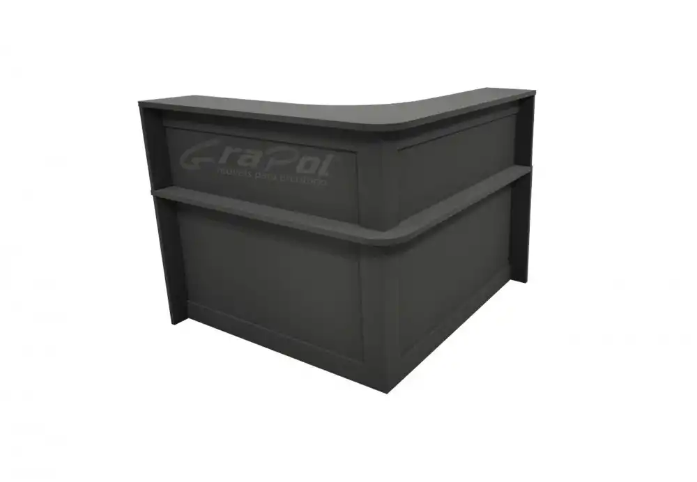 BALCÃO ATENDIMENTO CURVO - Largura 1400/1400mm - 25mm - Linha M-office - Móveis Motiva