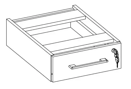 GAVETEIRO SUSPENSO 01 GAVETA - L 350mm x A 130mm x P 375mm M-OFFICE - MÓVEIS MOTIVA