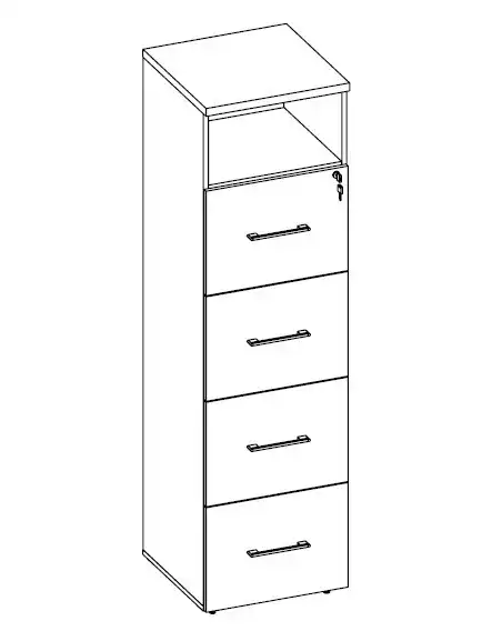 ARMÁRIO GAVETEIRO PASTA SUSPENSA L 450mm x A 1630mm x P 450mm - M-OFFICE - MÓVEIS MOTIVA