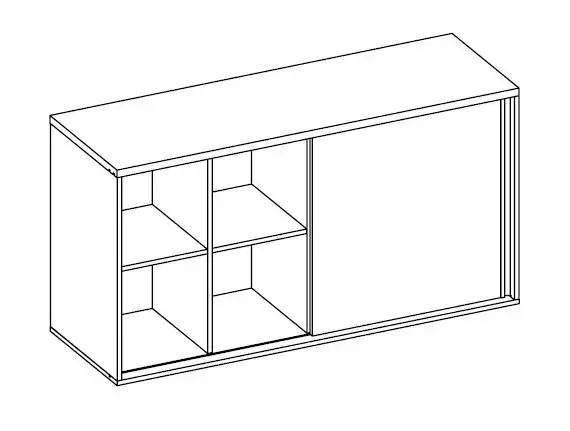 ARMÁRIO BAIXO 01 PORTA DESLIZANTE - L 1350mm x A 735mm x P 450mm - M-OFFICE - MÓVEIS MOTIVA