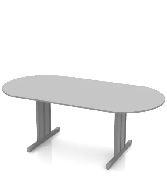 Mesa Reunião Oval Pé Tubular 15mm - 2000mm x 1000mm x 750mm