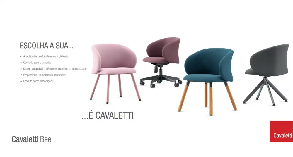 Poltrona. Fixa. 36707, Pé Palito Base Metal -  Linha Bee - ESTRUTURA PRETA -  Cadeiras Cavaletti 