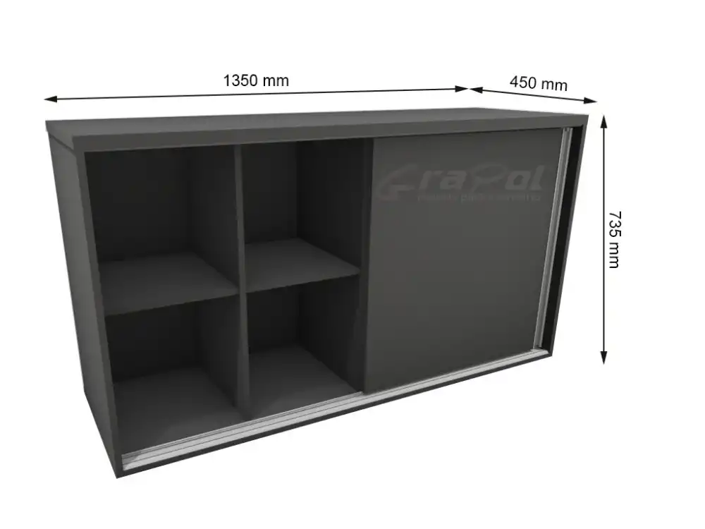 ARMÁRIO BAIXO 01 PORTA DESLIZANTE - L 1350mm x A 735mm x P 450mm - M-OFFICE - MÓVEIS MOTIVA