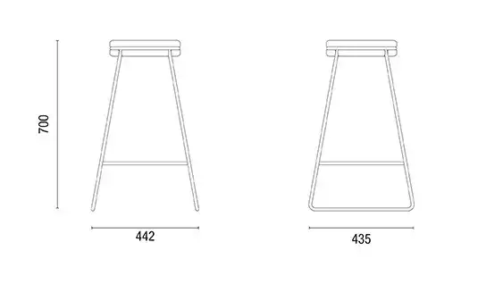 Banqueta 36814, Assento Envernizado - Altura 700mm - Linha Spin - Cavaletti 