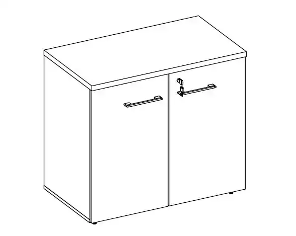 ARMÁRIO BAIXO 02 PORTAS L 800mm x A 735mm x P 450mm - M-OFFICE - MÓVEIS MOTIVA