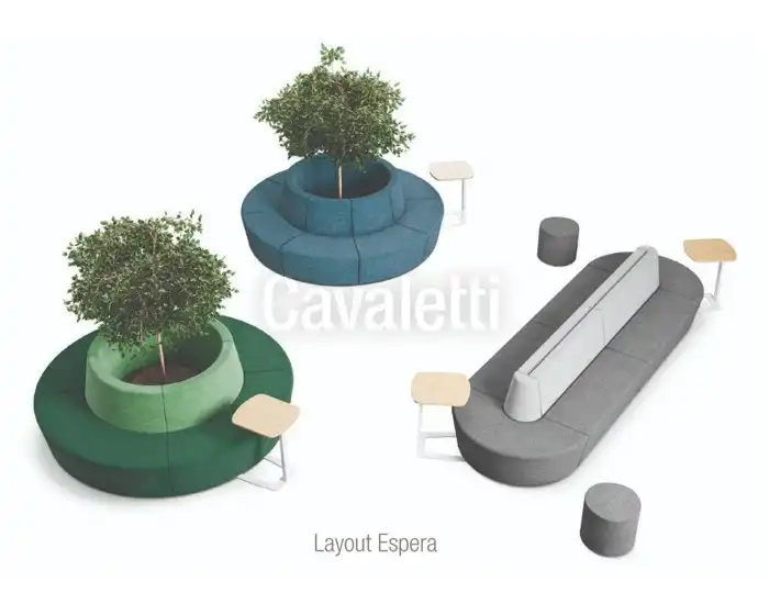 Sofá Espera 36845 - Módulo Curvo Encosto Interno 45°- 01 Lugares - Linha Spin - Cavaletti
