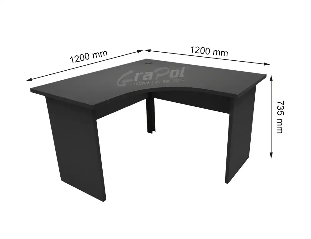 ESTAÇÃO DE TRABALHO PÉ PAINEL - 1200/1200mm x 735mm x  600mm  - 25mm - Linha M-office - Móveis Motiva