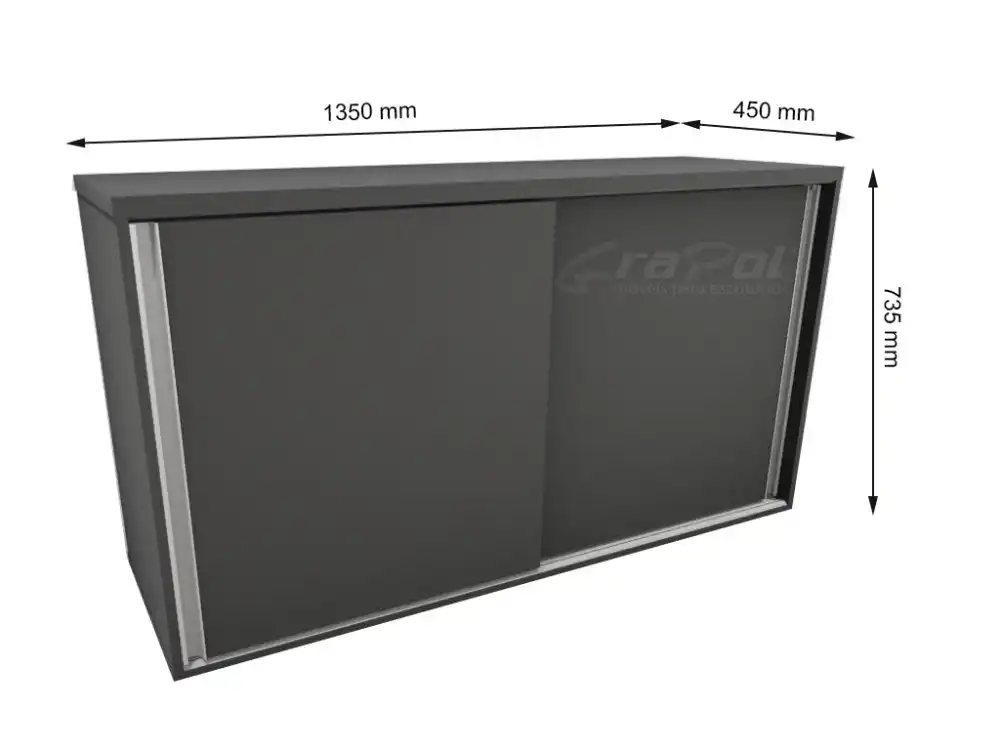 ARMÁRIO BAIXO 02 PORTAS DESLIZANTES - L 1350mm x A 735mm x P 450mm - M-OFFICE - MÓVEIS MOTIVA