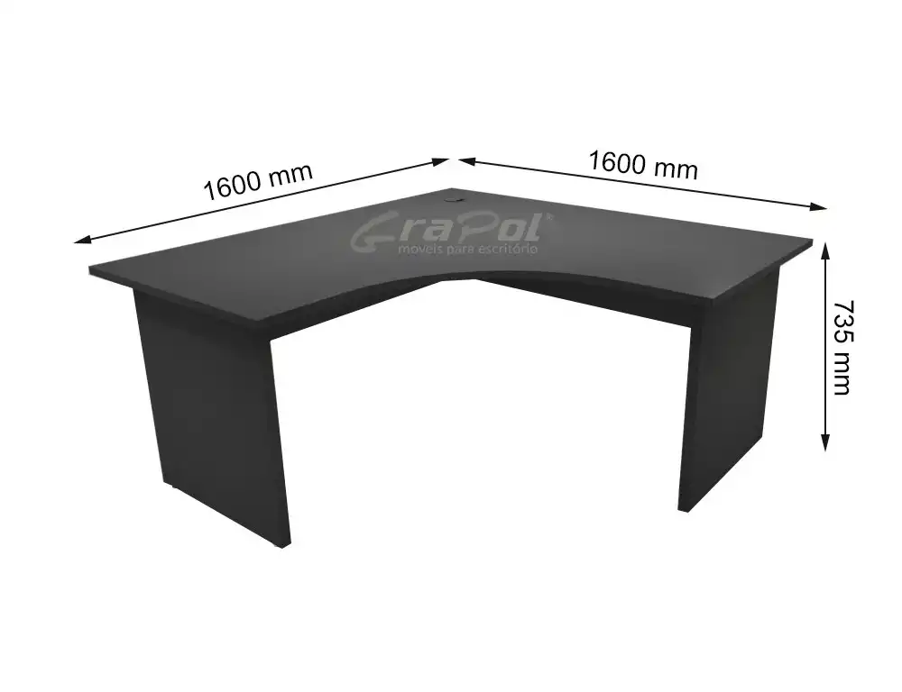 ESTAÇÃO DE TRABALHO PÉ PAINEL - 1600/1600mm x 735mm x  600mm  - 25mm - Linha M-office - Móveis Motiva