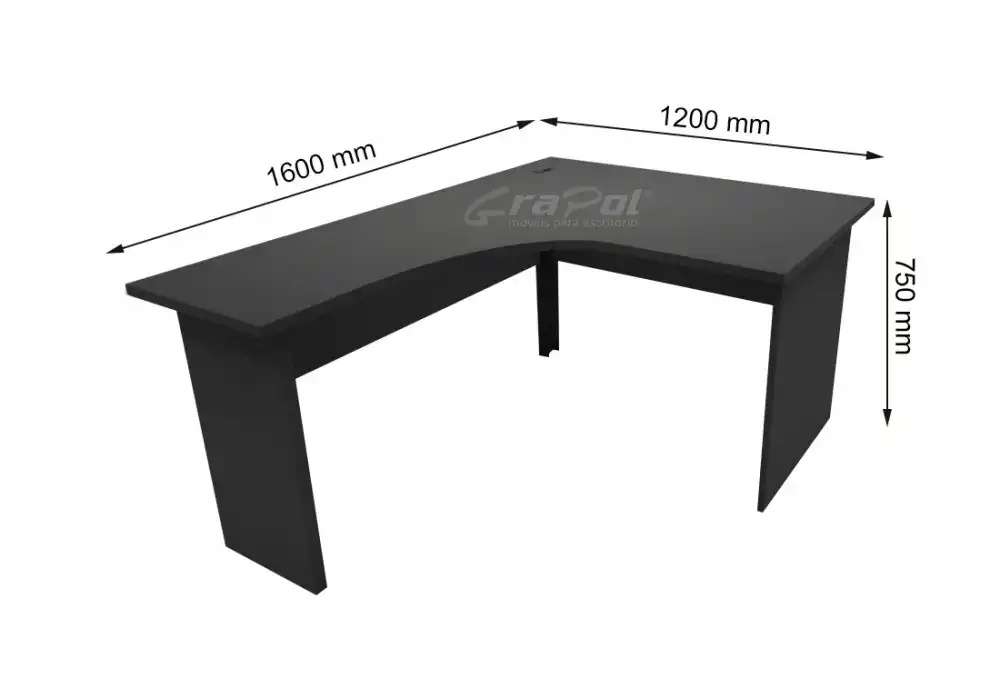 ESTAÇÃO DE TRABALHO PÉ PAINEL - 1200/1600mm x 735mm x  600mm  - 25mm - Linha M-office - Móveis Motiva