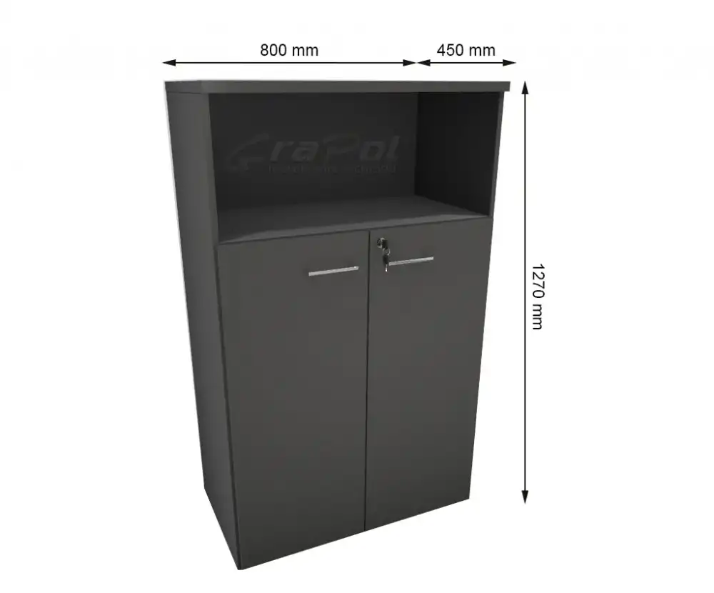 ARMÁRIO DINÂMICO 02 PORTAS E 01 NICHO - PRATELEIRAS 15mm - L 800mmx A 1270mm x P 450mm M-OFFICE - MÓVEIS MOTIVA