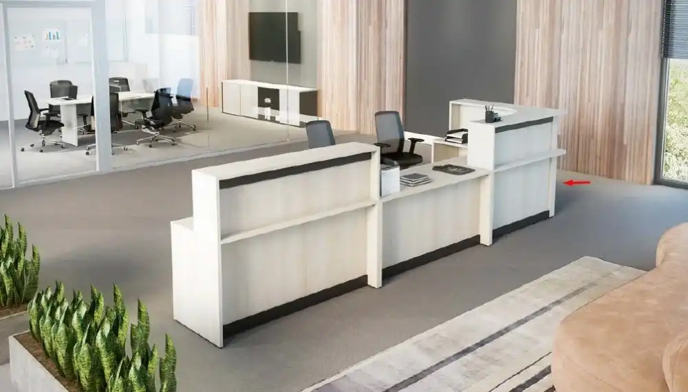 BALCÃO ATENDIMENTO CURVO - Largura 1200/1200mm - 25mm - Linha M-office - Móveis Motiva