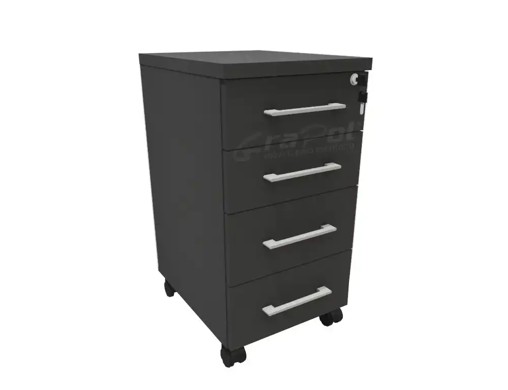 GAVETEIRO VOLANTE 04 GAVETAS - L 450mm x A 670mm x P 470mm  - M-OFFICE - MÓVEIS MOTIVA