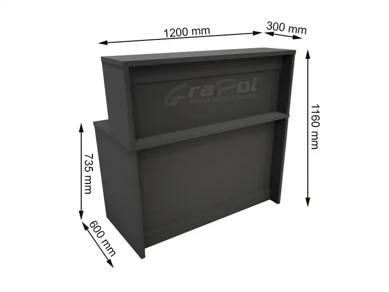 BALCÃO ATENDIMENTO - Largura 1200mm - 25mm - Linha M-office - Móveis Motiva