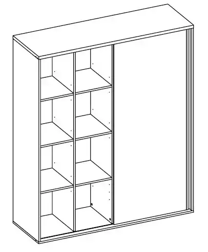 ARMÁRIO ALTO 01 PORTA DESLIZANTE - L 1350mm x A 1640mm x P 450mm - M-OFFICE - MÓVEIS MOTIVA