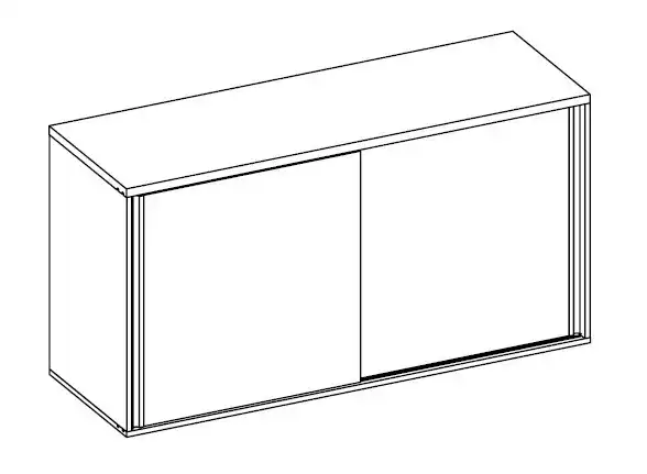 ARMÁRIO BAIXO 02 PORTAS DESLIZANTES - L 1784mm x A 735mm x P 450mm - M-OFFICE - MÓVEIS MOTIVA