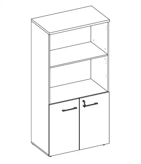 ARMÁRIO ALTO 02 PORTA E 02 NICHOS L 800mm x A 1630mm x P 450mm - M-OFFICE - MÓVEIS MOTIVA