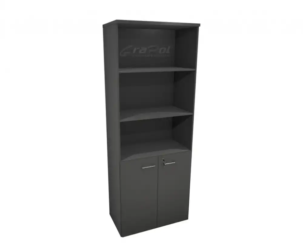 ARMÁRIO DINÂMICO 02 PORTAS E 03 NICHOS - PRATELEIRAS 15mm - L 800mm x A 2070mm x P 450mm - M-OFFICE - MÓVEIS MOTIVA