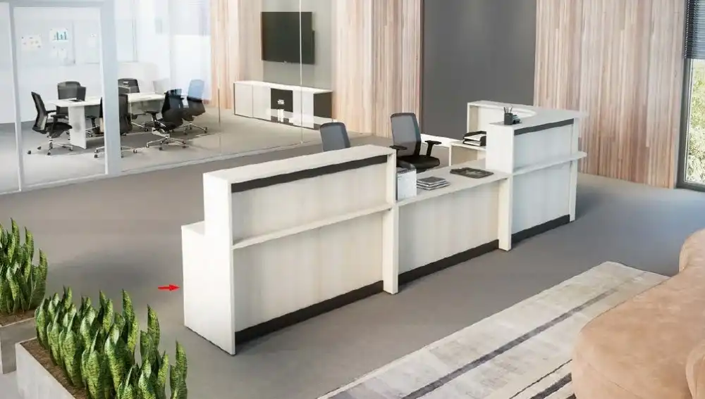 BALCÃO ATENDIMENTO - Largura 1300mm - 25mm - Linha M-office - Móveis Motiva