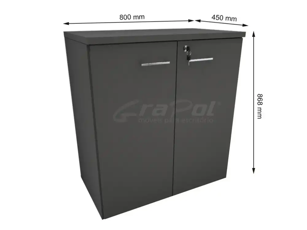 ARMÁRIO DINÂMICO 02 PORTAS - PRATELEIRA 15mm L 800mm x A 868mm x P 450mm - M-OFFICE - MÓVEIS MOTIVA