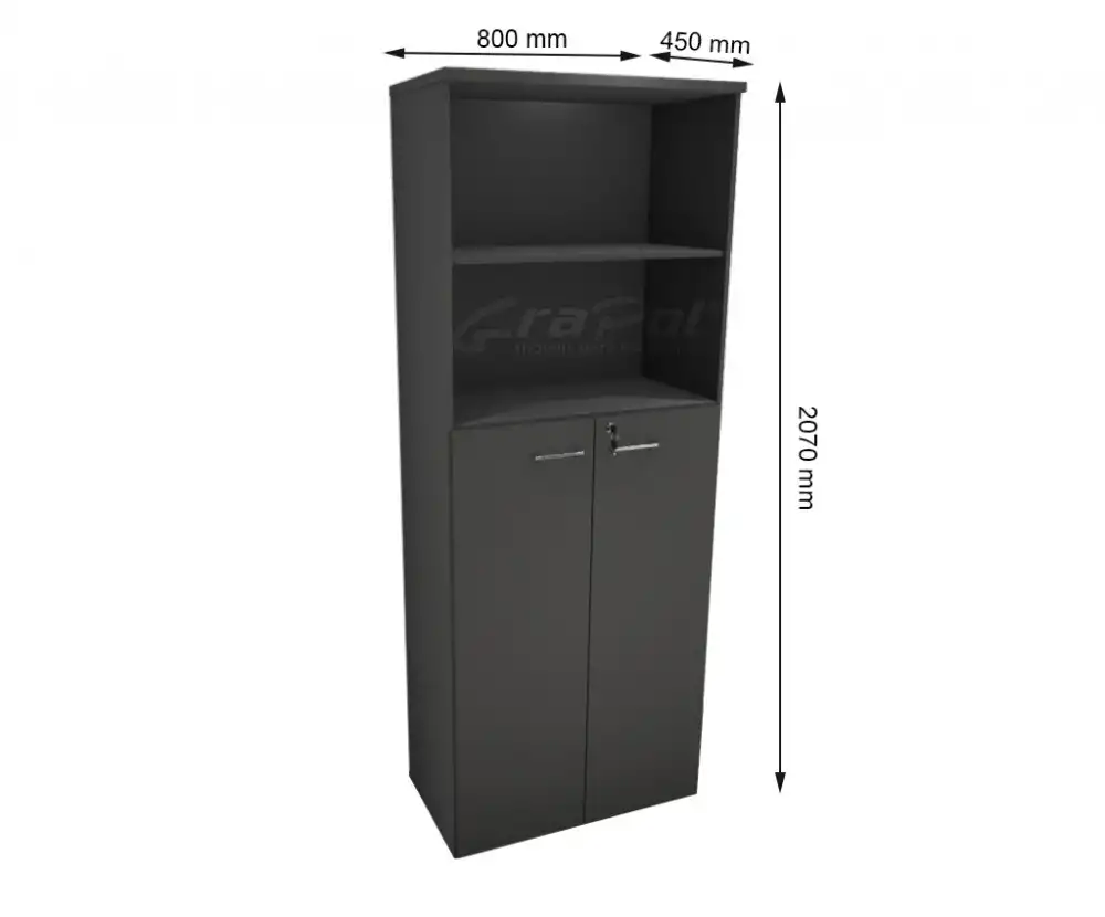 ARMÁRIO DINÂMICO 02 PORTAS E 02 NICHOS - PRATELEIRAS 15mm - L 800mm x A 2070mm x P 450mm - M-OFFICE - MÓVEIS MOTIVA