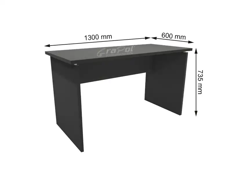 MESA DE TRABALHO PÉ PAINEL  1300mm x 735mm x 600mm - 25mm - Linha M-office - Móveis Motiva