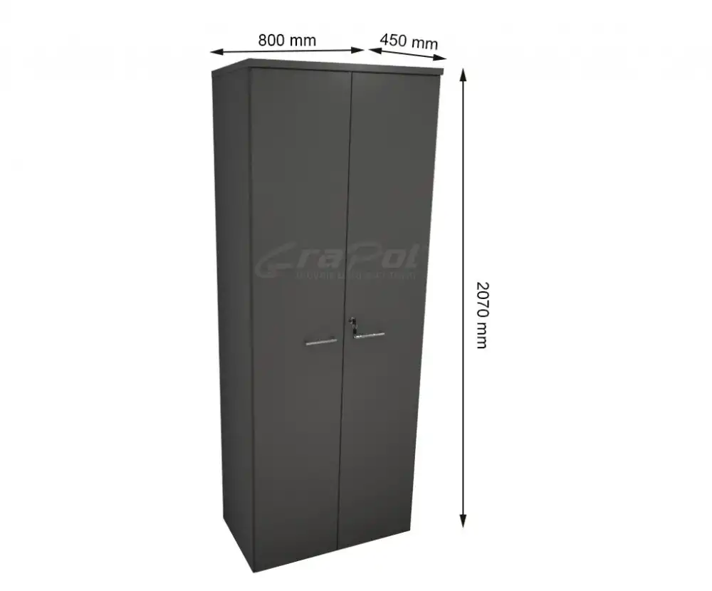 ARMÁRIO DINÂMICO 02 PORTAS - PRATELEIRAS 15mm - L 800mm x A 2070mm x P 450mm - M-OFFICE - MÓVEIS MOTIVA