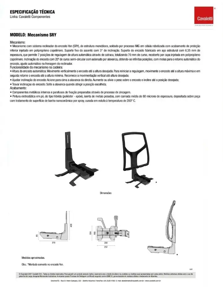Cadeira Giratória Executiva YON, 47301 SRY, Encosto em TELA VÉLO c/ Regulagem de Altura, Aranha com POLAINA PRETA, Rodizio. 50 Nylon, Braço SL New PP Preto -Com Apoio Lombar 