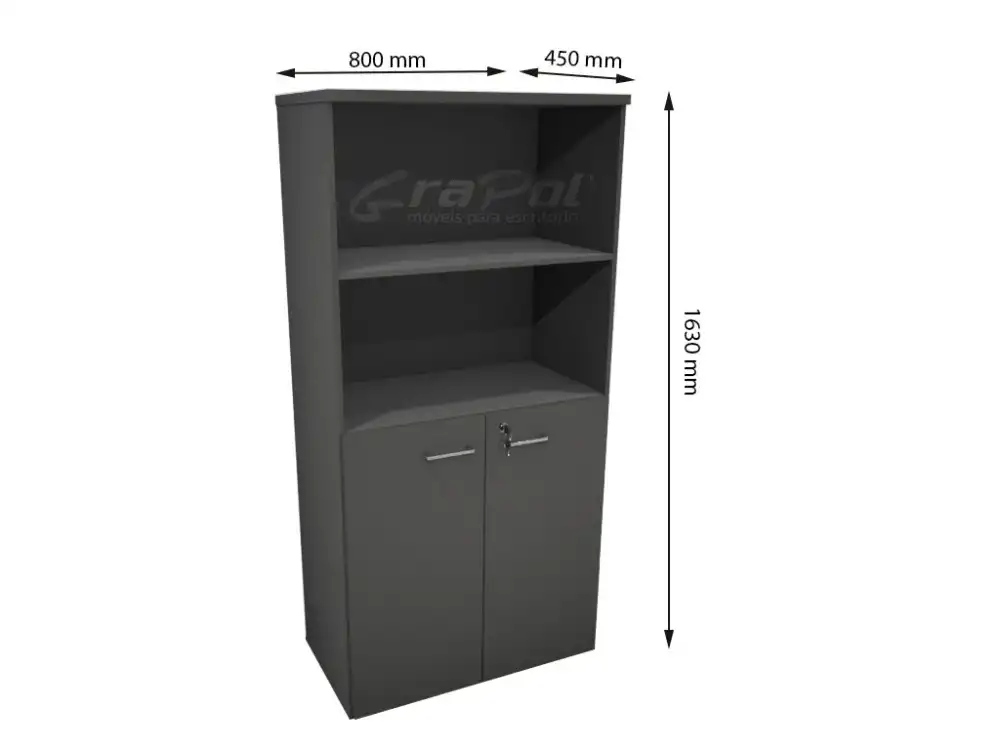 ARMÁRIO ALTO 02 PORTA E 02 NICHOS L 800mm x A 1630mm x P 450mm - M-OFFICE - MÓVEIS MOTIVA