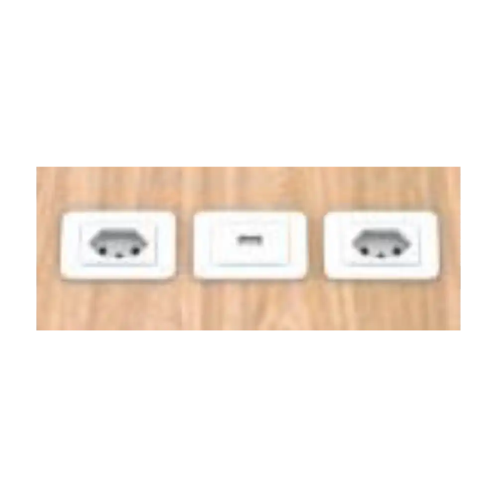 Eletrificação p/ Sofá Modular ou Mesa Spin / Talk (2 Tomadas, 3 Pinos e 1 USB) - Cavaletti