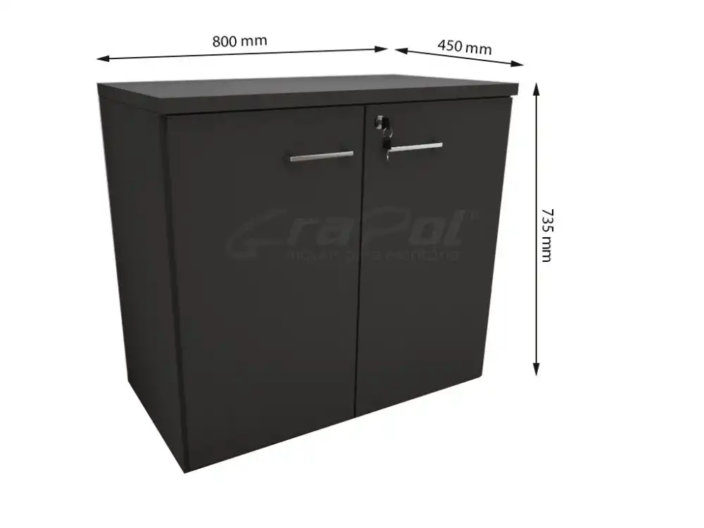 ARMÁRIO BAIXO 02 PORTAS L 800mm x A 735mm x P 450mm - M-OFFICE - MÓVEIS MOTIVA