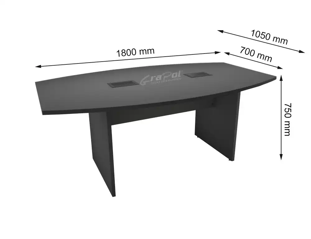 MESA DE REUNIÃO COM CONECTIVIDADE 1800mm x 750mm x 1050mm - 25mm - Linha M-office - Móveis Motiva