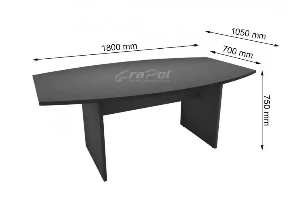 MESA DE REUNIÃO SEM CONECTIVIDADE 1800mm x 750mm x 1050mm - 25mm - Linha M-office - Móveis Motiva