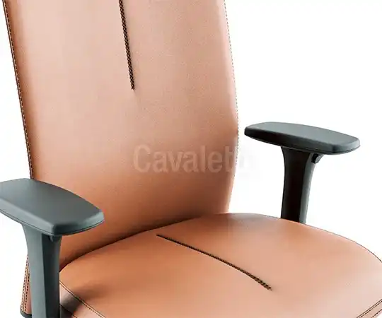 Cadeira para escritório giratória presidente 45101 - BRAÇO 4D-CA - SYNCRON- Regulagem Profundidade no Assento - Linha Leef - Cavaletti - Base UP em Nylon